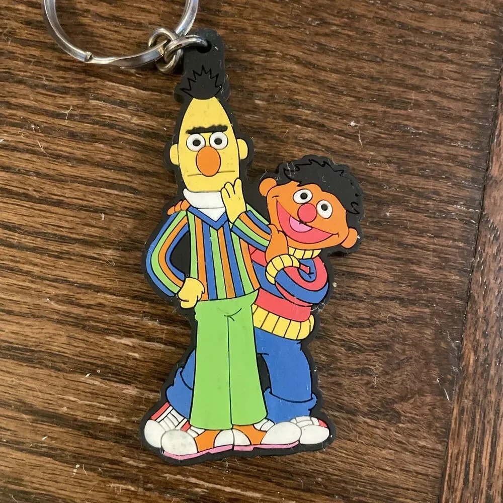VTG Applause Sesame Street Big Bird Grover Cookie Bert Ernie Keychains Lot 4